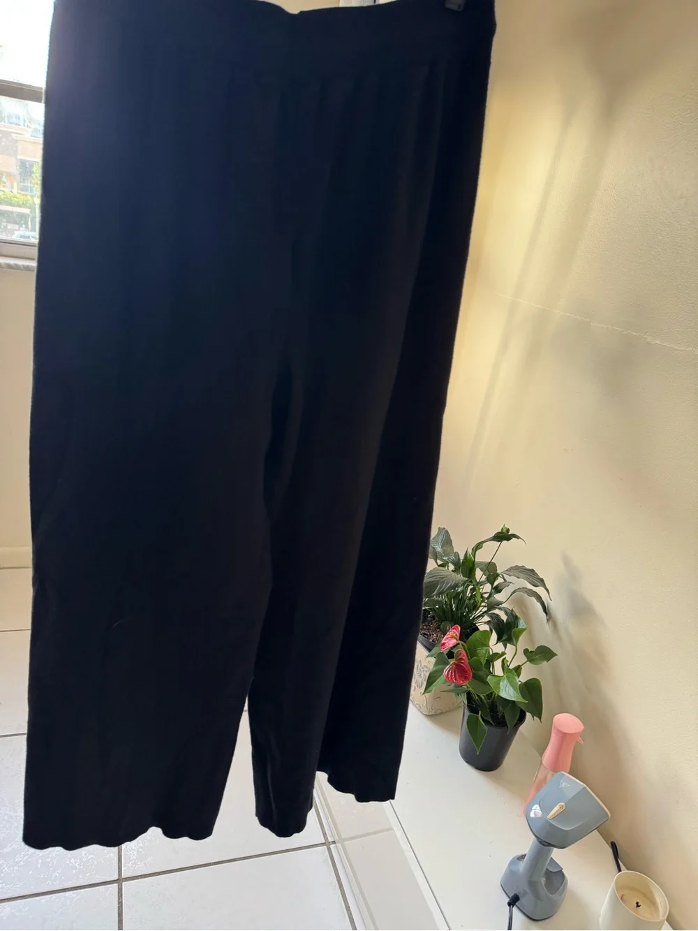 Cielo Black Wide-Leg Knit Joggers